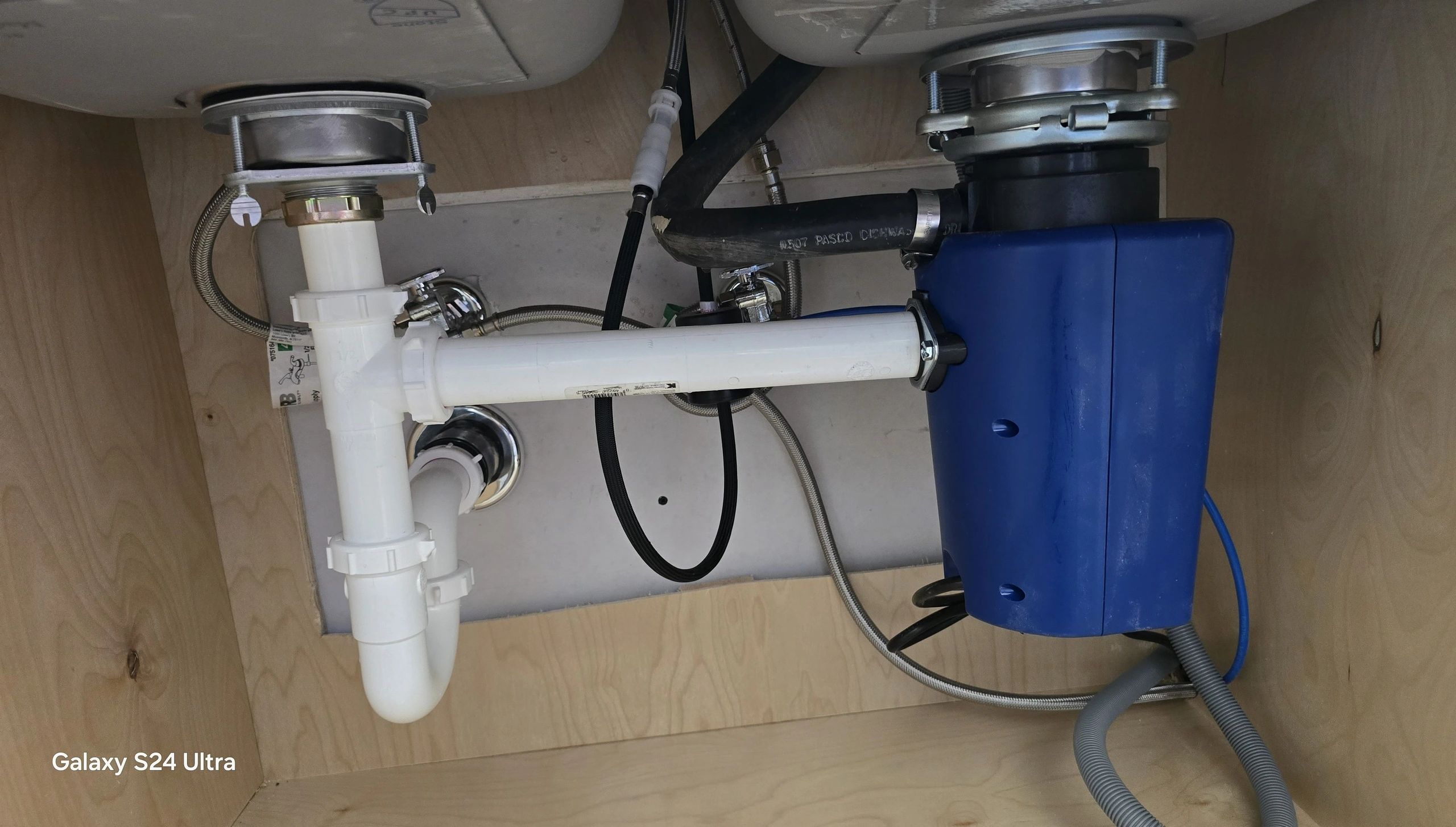 Under-sink plumbing installation